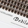 Dedila Brown Cluster DIY Eyelashes Extensions 120pcs Individual Wide Stem False Lashes Makeup False Eyelashes Tools (12mm)