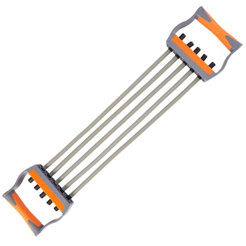 Adjustable Chest Expander with 5 Removable Tubes Resistance Bands for Chest Shoulder Upper Body Exercise Anti-Slip Arm Exerciser Strength Trainer Great for Home Gym Fitness Muscle Training Exercise