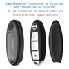 Compatible with Nissan Key Fob Cover with Leather Keychain Soft TPU 360 Degree Protection Key Case for Altima Maxima Rogue Armada Pathfinder Smart Key 3 4 5-Button,Black