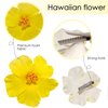 Generic Hawaiian Flower Hair Clips for Women, 6Pcs Plumeria Claw Clips for Think Thin Hair, 3.5 Inch Artificial Flower Clips for Vacation Beach Party (Hibiscus)