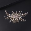BERYUAN Beaded Hair Comb for Bride Bridal Hair Pieces Crystal Wedding Hair Accessory for Women and Girls Silver Cute Jewelry (Gold)