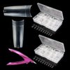 1000pcs Clear French False Nails Tips Press on Fake Nails Half Cover Acrylic Nails Artificial Nails Extension 10 Sizes for Nail Salons and DIY Nail Art(2x500pcs)