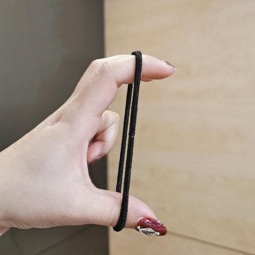 50 Pcs 4mm 4.5cm Black Hair Ties No Damage Hair Elastics Strong Holder Hair Bands Elastic Ponytail Holders Small Stretchy Rubber Bands Pain Free Hair Accessories