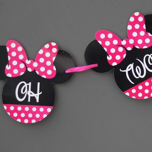 Signatives Oh Twodles Birthday Party Supplies- Minnie Mouse 2nd Birthday Banner - Minnie Mouse Party Decors