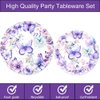 80 Pcs Butterfly Birthday Party Supplies Spring Butterfly Disposable Paper Plates Napkins Forks Dinnerware for Butterfly Theme Girls Baby Shower 1st 2nd 3rd 4th Bday Party Decorations