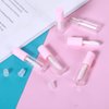 10Pcs Empty Lip Gloss Tubes 1.2ml Pink Round Lipgloss Tubes Clear Mini Refillable Lip Balm Bottles Big Brush Lip Gloss Tube Cosmetic Containers Bottles for Lipstick Samples Lip Balms Travel Split