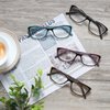 TISHUI Reading Glasses for Women +1.50 Modern Cat Eye Ladies Readers 2 Tone Stylish Fashionable Cheaters Glasses W/Comfortable Spring Hinges 4 Pack