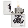Zippo Spazuk Gas Mask Design Pocket Lighter, White Matte with Gas Mask