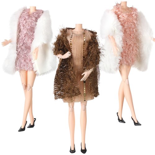 Bencailor 3 Sets Christmas Doll Clothes and Accessories Set for 11.8 Inch Doll Christmas Clothing Set Xmas Costume Doll Outfit Dress for Christmas Party Decoration Gift(Elegant Style)