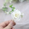 Fangsen Wedding Rose Gypsophila Flower Hair Pins Bridal Headpiece Woodland Hair Accessories Set for Brides and Bridesmaids （Set of 2) (White)