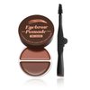 Dual Color Eyebrow Pomade with Styling Gel,Long Lasting Waterproof Eyebrow Kit Makeup,Create Natural Brow Makeup (Light Brown + Dark Brown)