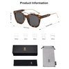 SOJOS Classic Square Polarized Sunglasses Womens Mens Retro Trendy Shades UV400 Sunnies, Dark Tortoise/Grey