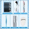 KevKev Lash Extension Kit Eyelash Extension Kit 280Pcs 3D Effect Lash Clusters with Lash Bond and Seal Lash Remover Dual-End Eyeliner Pen Eyelash Curler and Lash applicator 6-In-1 Kit(60D+80D)