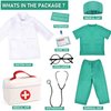 Toylink Kids Doctor Costume Pretend Play Kit with Lab Coat Carrying Bag Accessories Halloween Doctor Dress up for Boys Girls