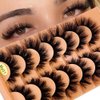 AMSDCN New 7Pairs Design Wet Manga Lashes 3D fluffy Eyelash Extensions Makeup Fashion Long Thick Natural Fake Eyelashes (MY-01)