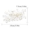 Foyte Flower Bride Wedding Hair Comb Crystal Leaf Bridal Headpieces Rhinestone Hair Pieces Pearl Bridesmaid Side Combs Hair Accessories for Women (pearl)