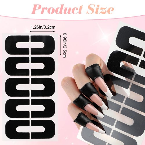 100PCS Nail Polish Protector for Fingers, Gel Nail Sticker, Peel Off Barrier 99.99%+ UV Finger Protection Skin Cuticle Protector Tape for Nail Painting, U-Shaped French Tip Nail Art Accessories DIY