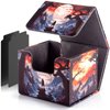 ULTRGEE Deck Box for MTG Cards - 2 Dividers, Card Storage Box Holds 110+ Single Sleeved Cards, Deck Boxes Compatible with TCG/OCG/YGO/PTCG (Warrior's Quest)