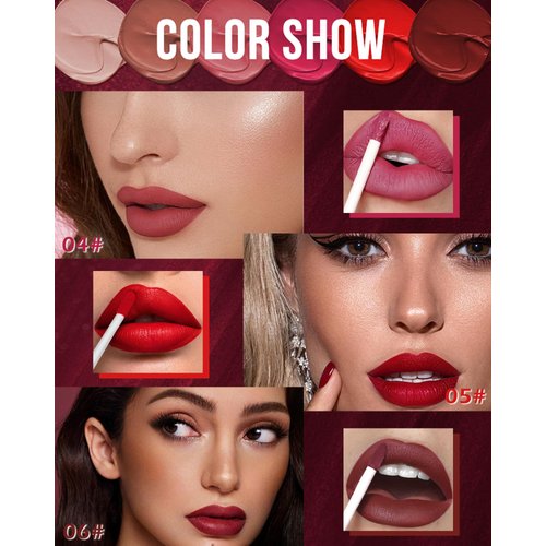 Matte Liquid Lipstick Set-3Pcs High Pigmented Lip Stain Tint,Matte Velvet Lip Gloss,Up to 16H Wear Lipgloss,Long Lasting Waterproof Non-Stick Cup Tinted Lip Blam Lipstain,Makeup Gift for Women-Set B
