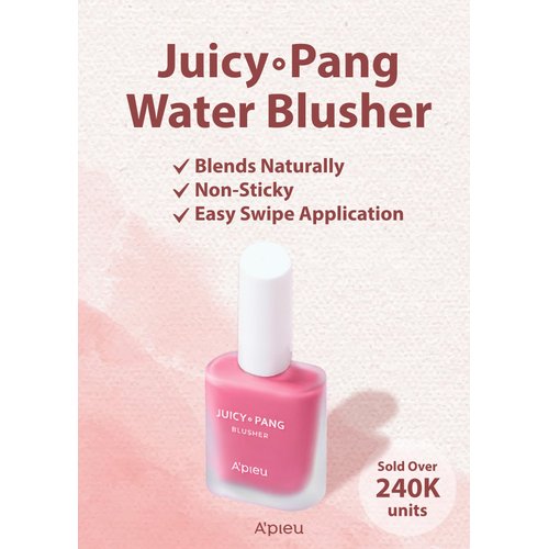 A'PIEU JUICY-PANG WATER BLUSHER (PK02 - Raspberry) Korean Liquid Blush For Cheeks K Beauty Makeup, Stocking Stuffers