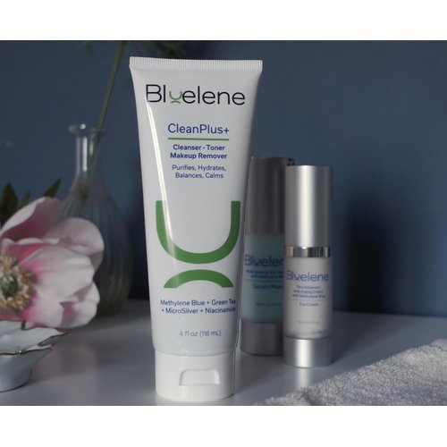 Bluelene CleanPlus Cleanser/Toner/Makeup Remover + With Methylene Blue, Niacinamide, MicroSilver