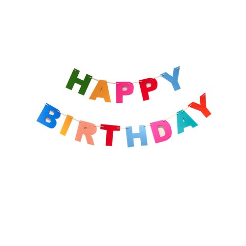 Colorful Happy Birthday Banner Bunting, Colorful Paper Flag for Birthday Party Decorations S001-Raibow