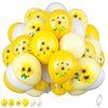 Sunflower Balloons, 12 inch Sunflower printed Balloons Yellow pastel yellow White Sunflower Balloons for Sunflower Themed Baby Shower Birthday Wedding Party Decorations Supplies
