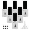 GTHER 6PCS 15ML Empty Nail Polish Glass Bottles with Brush Cap & Funnel & Mixing Balls for Nail Art