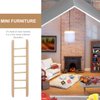Ipetboom 2Pcs Mini Wooden Step Ladder Mini Wood Doll House Ladder Mini Ladders Fairy Garden Accessories for Doll House Accessories, Fairy Furniture Ladder