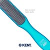 Kent AHGLO02 Airhedz Glo Blue Half Round Narrow Detangling Hair Brush - 9 Row Ionic Anti Static Non Scratch Long Nylon Bristle Great for Detangling and Smoothing Medium to Long Length Hair