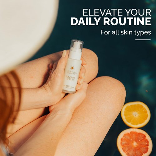 EveryRay Suncare - Sunshine Serum - Enriched Mineral Suncreen Serum - 1.69 fl oz - SPF 50 with skin hydrating squalane and Vitamin C - For All Skin Types and Skin Tones