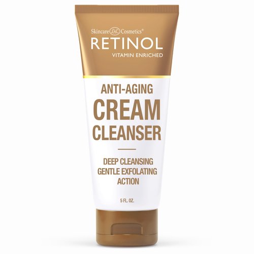Retinol Cream Cleanser Anti-Aging – 5oz – Daily Deep Cleansing Facial Wash Improves Skin Texture,...