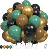 Green and Brown Balloons, Camo Balloons Camouflage Party Balloons Green Black Latex Balloons Metallic Gold Balloon for Kids Adults Hunting Birthday Soldier Army Theme Party Jungle Camping Decorations