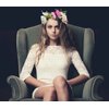 Alove Ditto Dark Pink and White Butterfly Flowers Rose Headband Hair Wreath Floral Garland Crown Headpiece