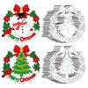 Sereliy 24 Pcs Christmas Coloring Wreath Crafts for Kids, Color Your Own Christmas Crafts, DIY Paper Christmas Wreath for Classroom Activities Christmas Games. (Xmas 24)