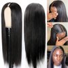 Legendhair Glueless V Part Wig Human Hair Straight Brazilian Virgin Human Hair Wigs for Black Women Upgrade U Part Human Hair Wig Full Head Clip In Half Wig No Leave Out U Part Wig 180% Density 16Inch