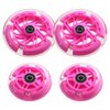 Front 120mm & Rear 80mm Light-Up Flashing 3-Wheeled kid Scooter Replacement Wheels, Complete Wheels Set for 3-Wheeled Kid Push Scooter, Set of 4 (Pink)
