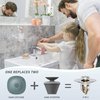 Universal 2 in 1 Bathroom Sink Stopper, Pop Up Bathroom Sink Drain Strainer with Anti-Clogging Filter Basket, Bathroom Drain Stopper Sink Plug for 1.06"-1.65" Basin Drain Holes