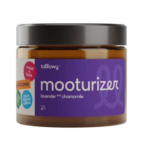 Tallowy Whipped Beef Tallow Balm - 100% Grass Fed Face Moisturizer & Body Cream, 4oz Lavender Chamomile