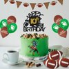 Black & Gold Glitter Football Happy 10th Birthday Cake Topper, Football 10th Birthday Party Decoration, Football Theme Happy 10th Birthday Party Supplies (10th)
