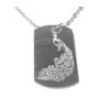Hat Shark Peacock Bird Sexy Tattoo Logo Symbol - Military Dog Tag, Luggage Tag Metal Chain Necklace
