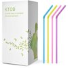 200 Count 100% Plant-Based Compostable Colorful Straws-KTOB Biodegradable Flexible Drinking Straws - A Fantastic Eco Friendly Alternative to Disposable Plastic Bendable Plasticless Straws