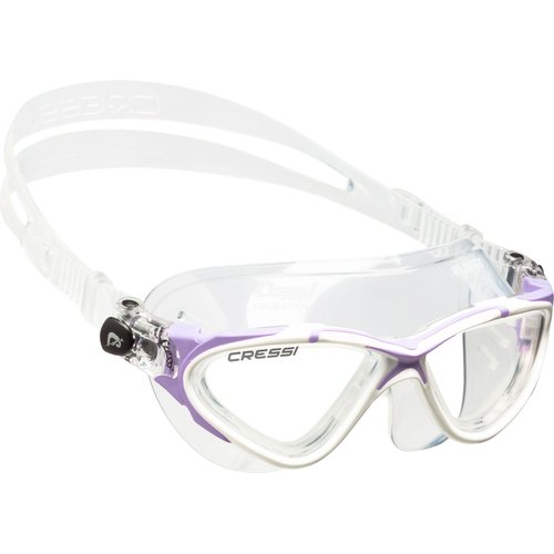 Cressi Planet Crystal Silicone Swim Goggles, Clear/White/Pink (DE202640)