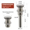 Yodel Faucet Bathroom Sink Drain Without Overflow - 1 5/8" Drain Opening - Pop Up Vessel Vanity Drain,Brushed Nickel,YDPOP-1