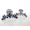 Generic Medium silver metal flower leaf crystal hair claw clip bridal clip medium/fine (Primary color: Blue)