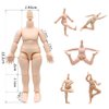 niannyyhouse DOD 10cm Doll Action Figures Body Suitable for 1/12 BJD Dolls Head (Normal White-Standard Package A)