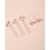 Rumtock Pearl Hair Pins with Rose Gold Leaf Earrings Handmade Hair Piece Jewelry Set for Wedding Brides Hair Accessories (Rose Gold)