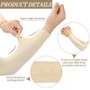 Janmercy Protective Arm Sleeves, 8 Pairs (Beige), Medium, for Thin Skin, Post-Operation Care, Bruise and Wound Prevention
