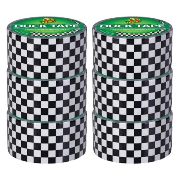 Duck Brand Duck Printed Duct Tape, 6-Roll, Checker (280410_C)