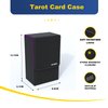 Boltquan Black Tarot Card Holder with Purple Interior; Fold Top Box Case Magnetic Lid Closure; Fits Rider Waite Deck; Measures Standard Size 5.39 x 3.38 2 In (137*86*51mm) (Purple) (TRC01)